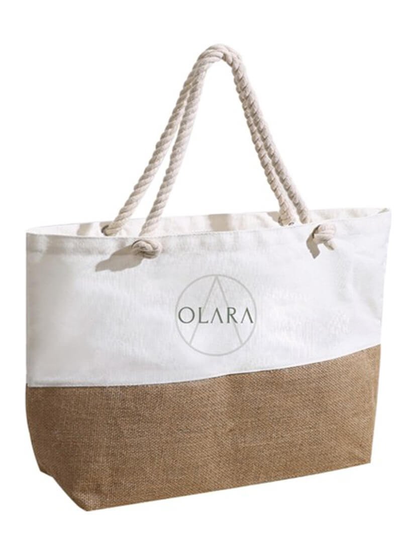 Olara Beach Tote – Canvas & Jute